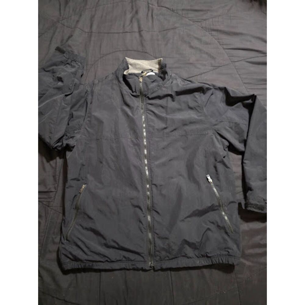 L.L. Bean Men's Black Nylon Shell Full Zip Fleece-Lined Jacket Coat XXL Gropcore